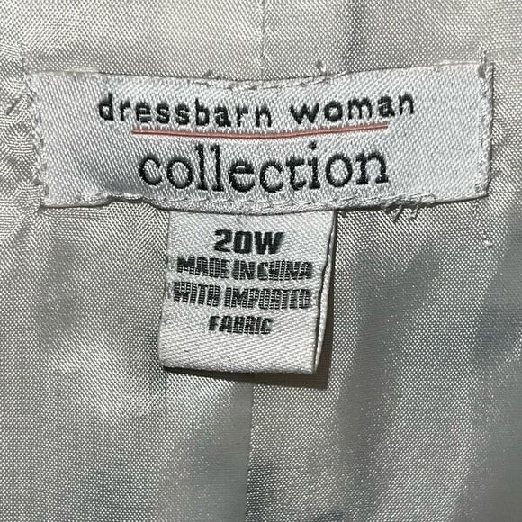 Dressbarn Evening Jacket Women 20W White Black Floral Print Crystal Hook Long Sl - Picture 7 of 10